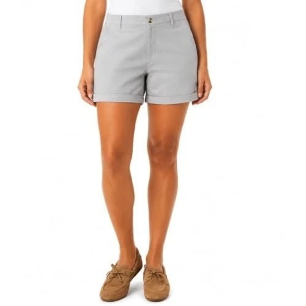 Kensie Jeans Women's Cotton Blend Pockets Shorts, Gray, Size Large, NWOT